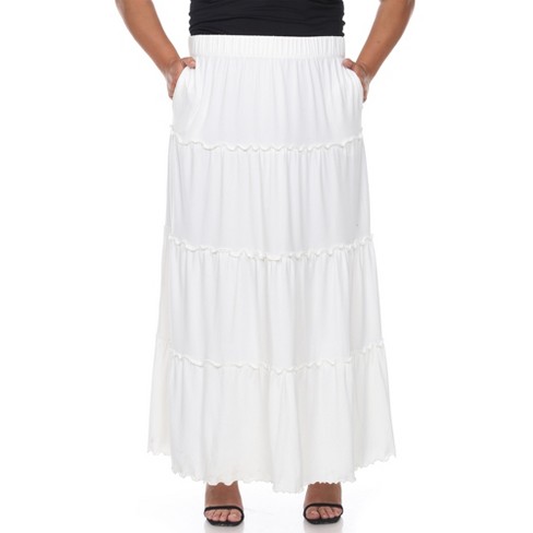 White skirts 2025 for plus size