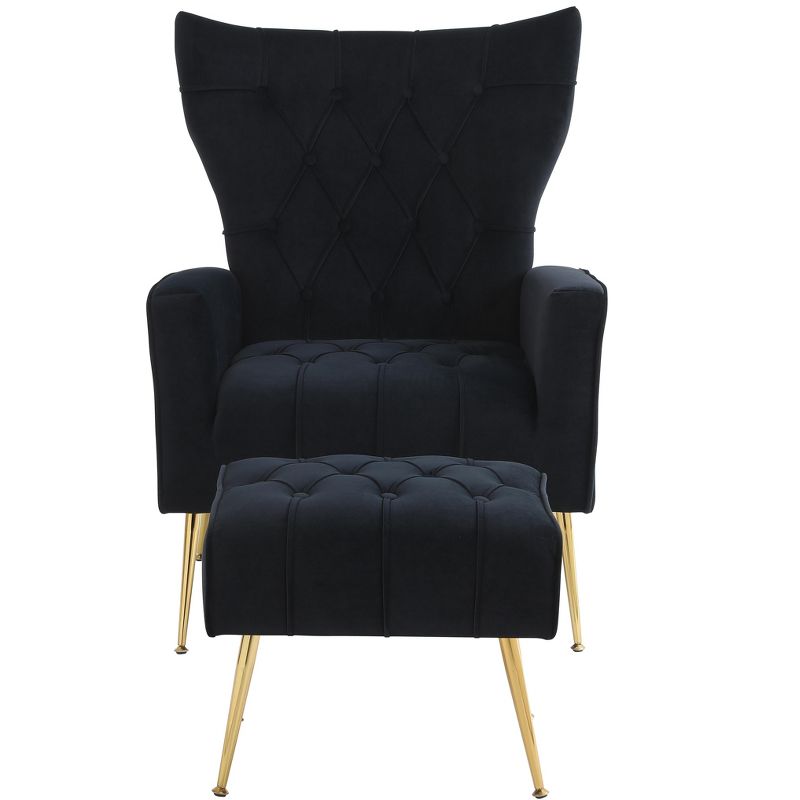 Modern Upholstered Accent Chair, Comfy Armchair with Ottoman-ModernLuxe, 5 of 13