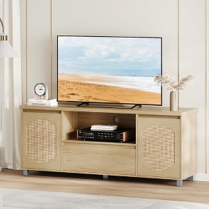 Homhougo TV Stand for TVs up to 70" White - 1 of 4