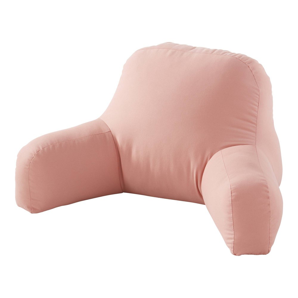 Kensington Garden Cotton Duck Bed Rest Pillow Blush: Supportive Reading & Backrest Pillow with Arms