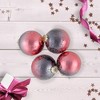Northlight 4ct Pink and Grey Ombre Hand Blown Textured Glass Ball Christmas Ornaments 3.25" (80mm) - 2 of 4