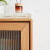 Living Room Storage Cabinet With Vintage Glass Door, Freestanding TV Stand With 2 Shelves Enclosed Cabinet 1 Drawers Handle for Entryway Kitchen - 4 of 4