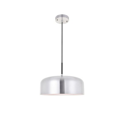 Elegant Lighting Gabe 1-Light Black Pendant with Clear Seeded Glass Shade