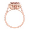 Pompeii3 5 Ct Pink Topaz & Diamond Halo Ring in 10k Rose Gold - 4 of 4