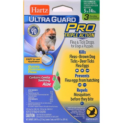 Hartz UltraGuard Pro Flea and Tick Treatment Drops for Dogs and Puppies - 5 to 14lb - 3ct