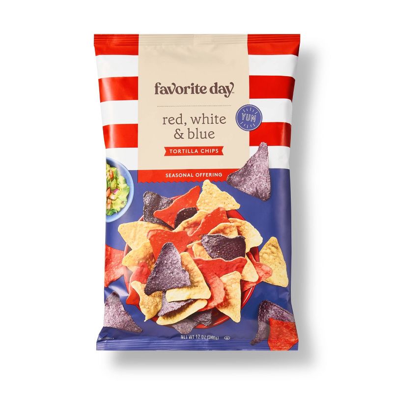 Red, White, &#38; Blue Tortilla Chips - 12oz - Favorite Day&#8482;, 1 of 6
