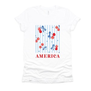 Simply Sage Market America Cherries Stripe Short Sleeve Tee - 1 of 4