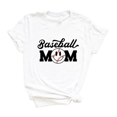 Simply Sage Market Women's Baseball Mom Smiley Face Short Sleeve Graphic Tee