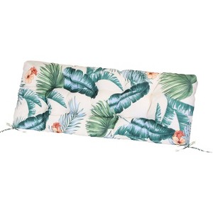 NewHome**Waterproof Bench Seat Cushion with Non-Slip Ties for Indoor/Outdoor Furniture, 51.18x19.68in**white 8cm thick - 1 of 4