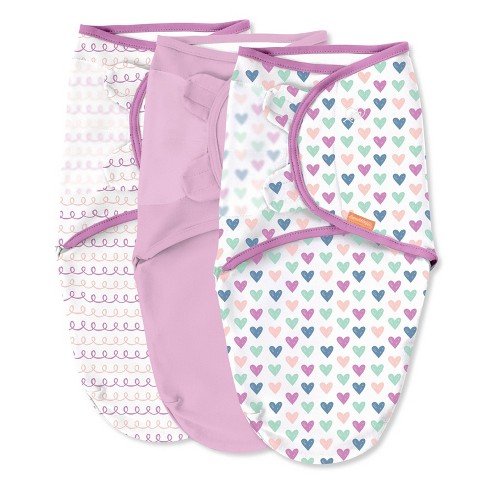 SwaddleMe by Ingenuity Original Swaddle Wrap Hearts and Hoops S M 0 3 Months 3pk