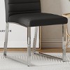 INFURNIC Dining Chairs 4-Pack Heavy-Duty PU Leather Thick Cushion Chairs with Iron Frame for Home and Office, Black, 21.5"*17.2"*35.7" - 2 of 4