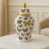 Decorative Butterfly Ceramic Temple Jar with Lid for Living Room Decor - Versatile Jar or Vase for Room, House, and Table Decor - Multi - 2 of 4