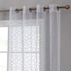 HLC.ME Audrey Embroidered Premium Soft Decorative Sheer Voile Light Filtering Grommet Window Curtain Panels - Set of 2 - 2 of 4