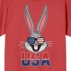 Looney Tunes Bugs Bunny With Patriotic Glasses Crew Neck Short Sleeve Red Men's T-shirt - 2 of 3