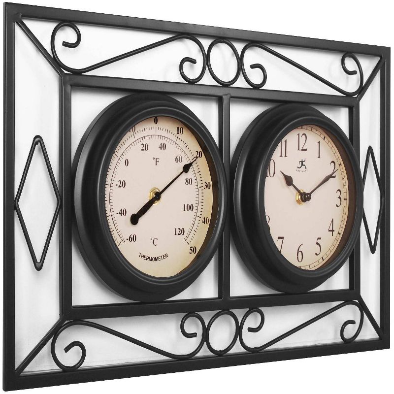11.5&#34;x18.5&#34; The Bookend Wall Clock Black - Infinity Instruments, 5 of 7