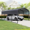 Outdoor Backyard Heavy Duty Garage Carport,Garage Canopy with Galvanized Steel Roof and Frame,Metal Waterproof Car Shelter-Coolbibila - 2 of 4