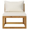 vidaXL Sofa Set Cream White, Natural Wood - 3 of 4