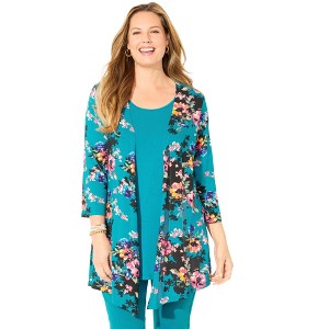 Catherines Cardigan And Tank One Piece Top - 1 of 4