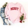 Simply Sage Market Women's Graphic Sweatshirt Merry Varsity White Outline - 2 of 4