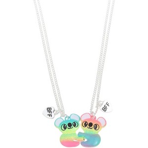 2Pcs Set Best Friends Half Broken Heart Panda Engraved BFF Necklace for Women Men Forever Bff Friendship Jewelry Lovely Animal Rainbow Necklace - 1 of 3