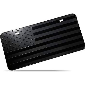 Zone Tech Monochrome USA Flag License Plate - Premium Quality Thick Durable Embossed Novelty American Patriotic Flag