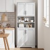 CuisinSmart 67in Tall Kitchen Pantry Storage Cabinet, Freestanding Pantry Cabinets with 4 Doors and Adjustable Shelves for Living Room Office - 4 of 4