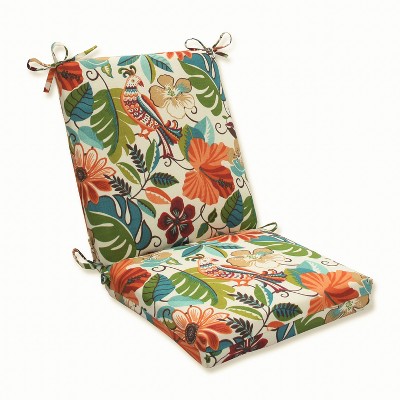 Pillow Perfect Lensing Jungle Outdoor Squared Corners Chair Cushion: Weather-Resistant, Ties, Floral
