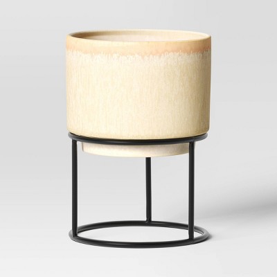 Ceramic Glazed Indoor Outdoor Planter Pot with Stand - Threshold™