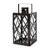 Christopher Knight Home 14"x7" Stainless Steel Ashuelot Lantern: Modern Tempered Glass Patio Decor - 4 of 4