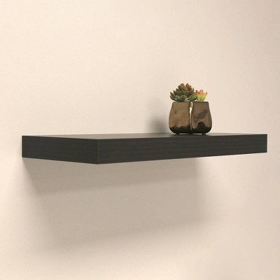 Espresso 23.6" Contemporary Floating Wall Shelf with Hidden Brackets