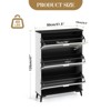 Modern White Shoe Cabinet with 3 Flip-Top Drawers, Slim Wooden Shoe Cabinet, Space-Saving Entryway Cabinet for Hallway, Apartment, Easy to Assemble - 2 of 4