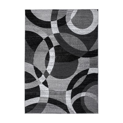 World Rug Gallery Geometric Circles Gray 7'10