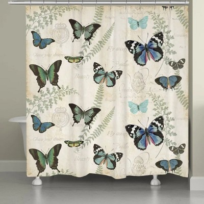 Laural Home Flutters and Ferns Shower Curtain
