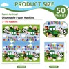 Hachikiko Farm tractor Party Napkins, Farm Animal Happy Birthday Paper Napkins Farm House Theme Birthday Party Decorations Cow Pig Sheet Chick Napkins - 2 of 4