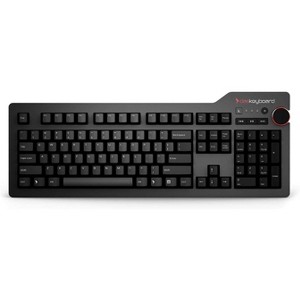 Das Keyboard 4 Professional Wired Mechanical Keyboard, Cherry MX Blue Switches, 2-Port USB 3.0 Hub, Volume Knob, Aluminum Top (104 Keys, Black) - 1 of 4