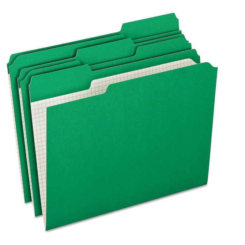 Pendaflex Reinforced Top Tab File Folders 1/3 Cut Letter Green 100/Box R15213BGR, 2 of 3