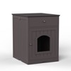 SEVOBAL Wooden Pet House Cat Litter Box Enclosure with Drawer, Side Table, Indoor Pet Crate, Cat Home Nightstand, Brown(18.9"*20.9"*25") - 2 of 4