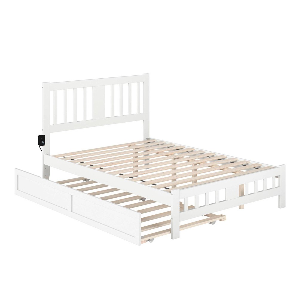 Photos - Bed Frame AFI Full Tahoe Bed with Footboard and Twin Trundle White  