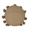 Tan with Pom Poms 16X16 Hand Woven Filled Round Pillow - Foreside Home & Garden - 4 of 4