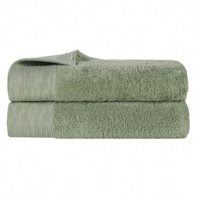 Rayon From Bamboo Cotton Blend Eco-Friendly Hypoallergenic Solid Bathroom Towel Set by Blue Nile Mills
