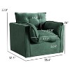 Bestier 35.4 in.Green Linen Swivel Barrel Chair with Removable Backrest and Cushion 360° Arm Chair with Plump Pillow - 3 of 4