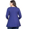 24seven Comfort Apparel Womens Three Quarter Sleeve V-Neck Plus Size Tunic Top - 3 of 4