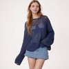 Anna-Kaci Women's Loose Knit Long Sleeve Sweater with Bold Star Design and Semi-Sheer Open Weave Texture - 2 of 4