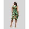 24seven Comfort Apparel Womens Green Print Sleeveless Knee Length Tank Swing Dress - 3 of 4