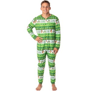Elf The Movie Mens' Film Son of a Nutcracker Footless Sleep Union Suit Multicolored - 1 of 3