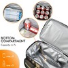 Tirrinia Large Lunch Tote Bag for Men Women Insulated Dual Compartment Leakproof Lunch Box Reusable Thermal Lunch Cooler Tote with Front Pocket - 4 of 4
