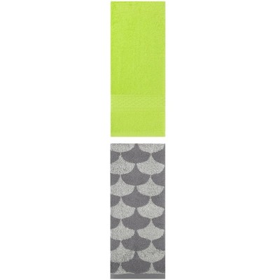REGALWOVEN Geometric Absorbent Soft Bathroom Cotton Hand Towels 13" x 30"/13" x 29" 2 Packs