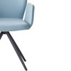 24" Segismunda Accent Chair Light Blue Leather/Black Finish - Acme Furniture: Metal Frame, 60 Day Warranty - 2 of 4