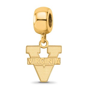 Black Bow Jewelry 14k Yellow Gold Plated Sterling Silver Virginia Wahoos NCAA Bead Charm - 1 of 4