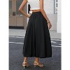 Women's Y2K Bubble Hem Maxi Skirt - Puffy A-Line Long Skirt with Pockets & Elastic Waist Black - 3 of 4
